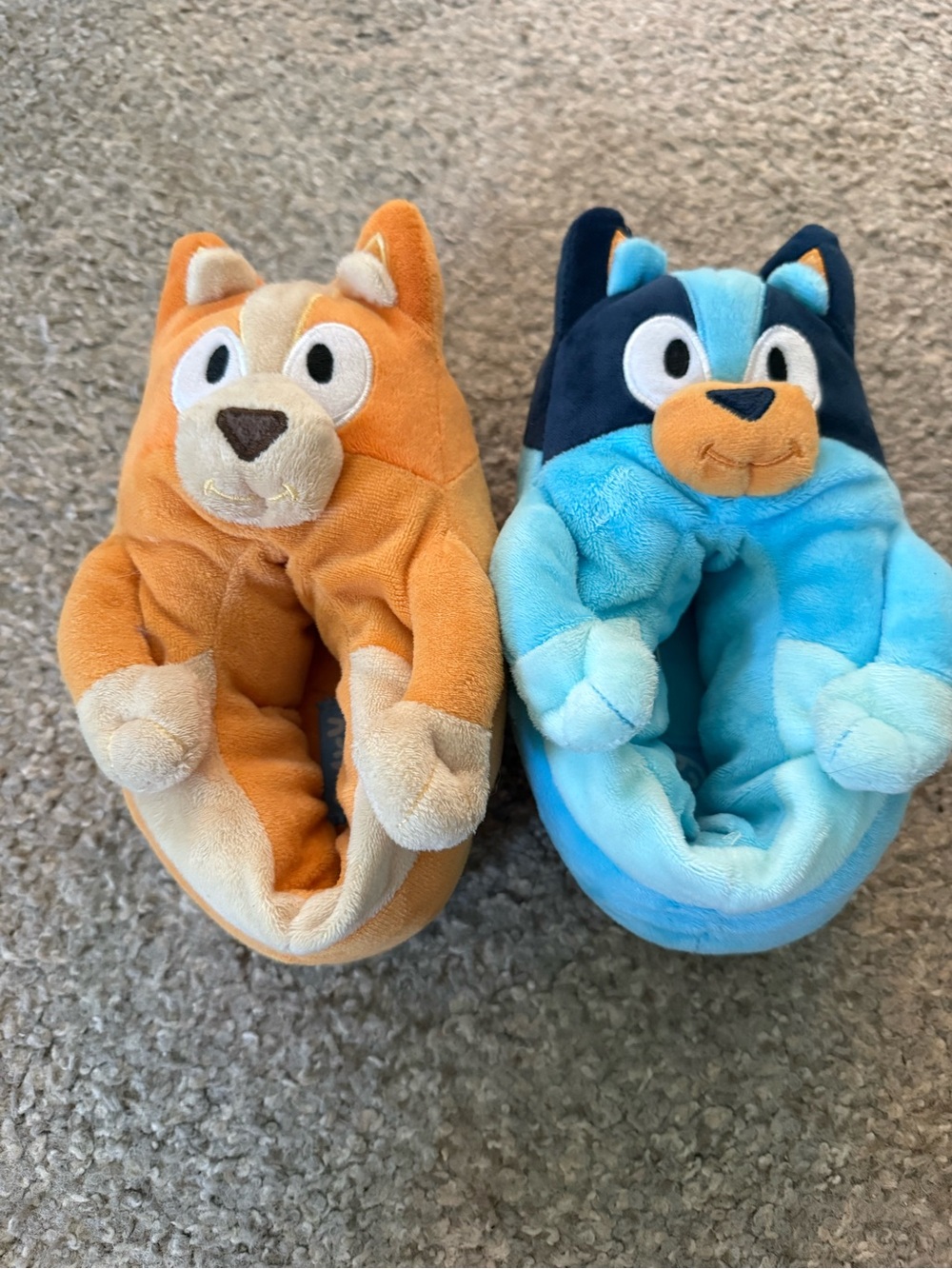 Plush Bluey and Bingo Kids Slippers - Orange and Blue